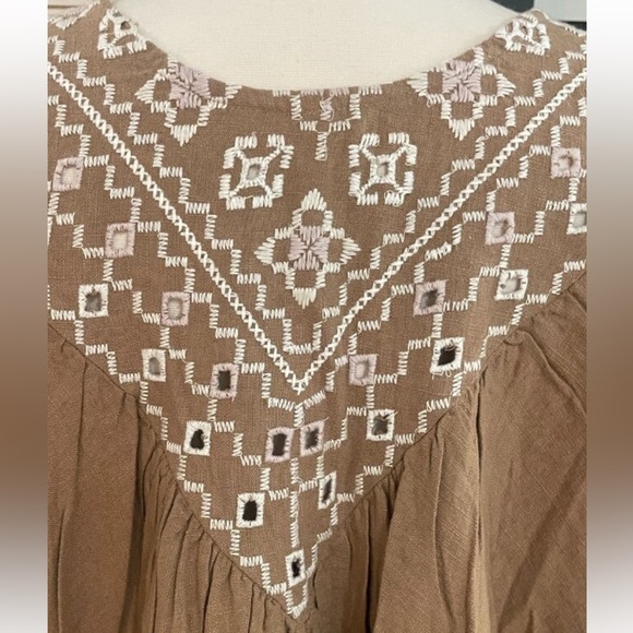 FREE PEOPLE JONI EMBROIDERED TOP NWOT sz XL - Picture 6 of 7
